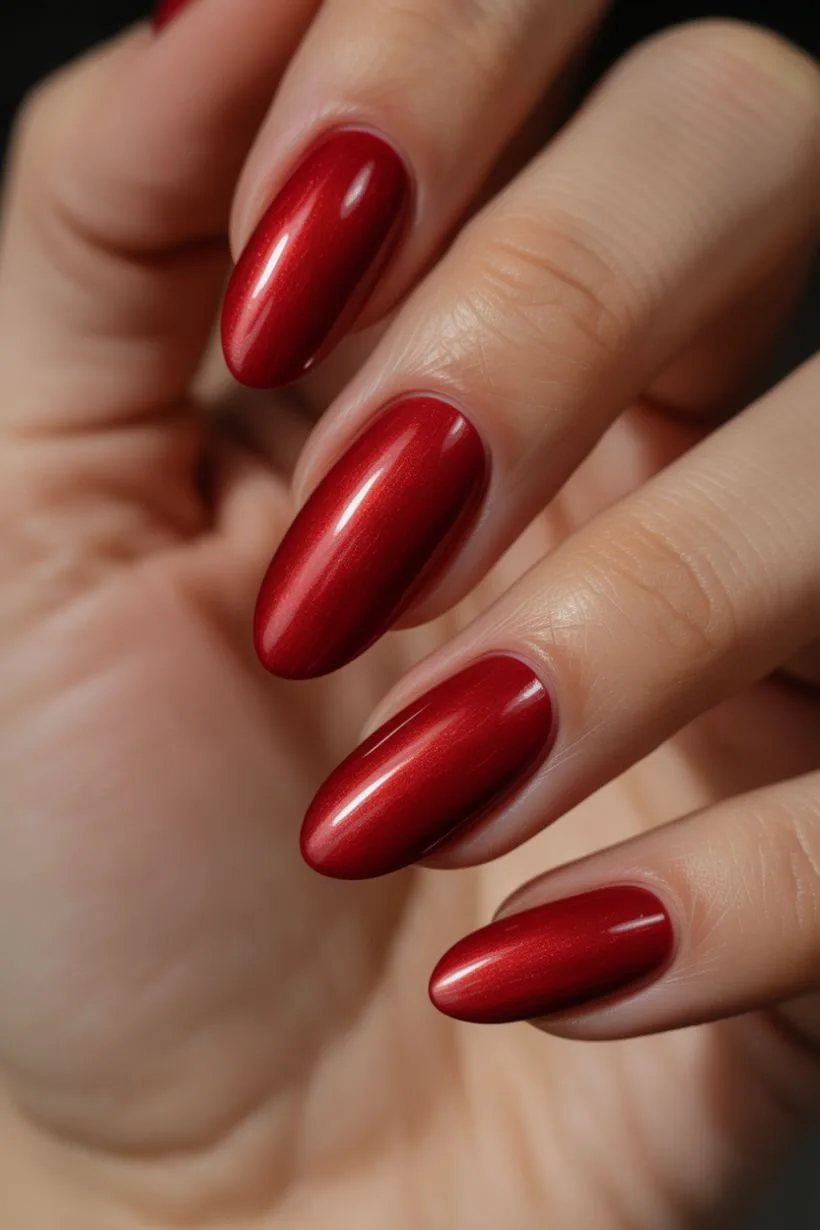 red nail design