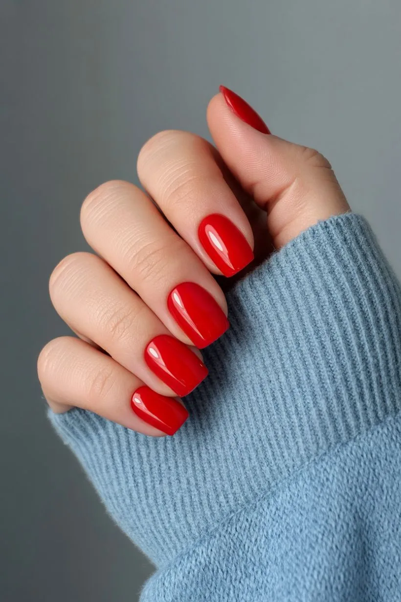 red nail design