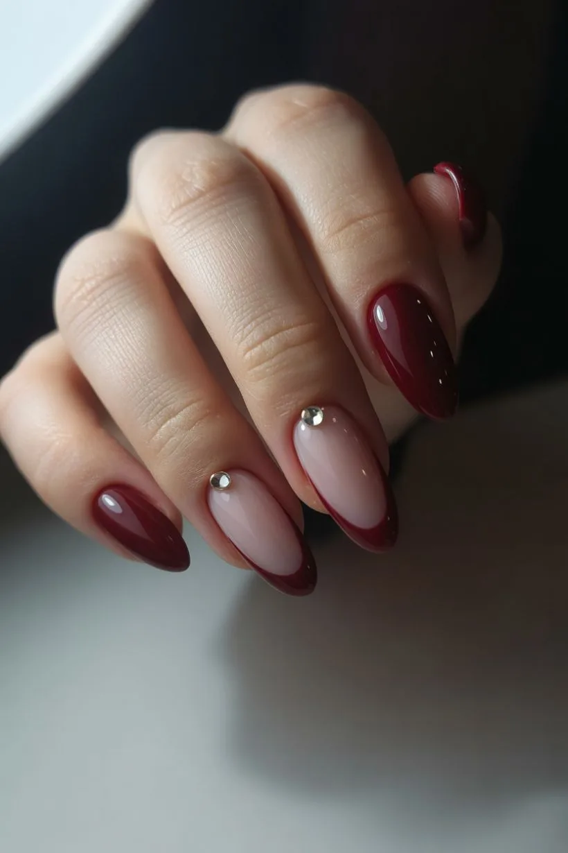 red nail design