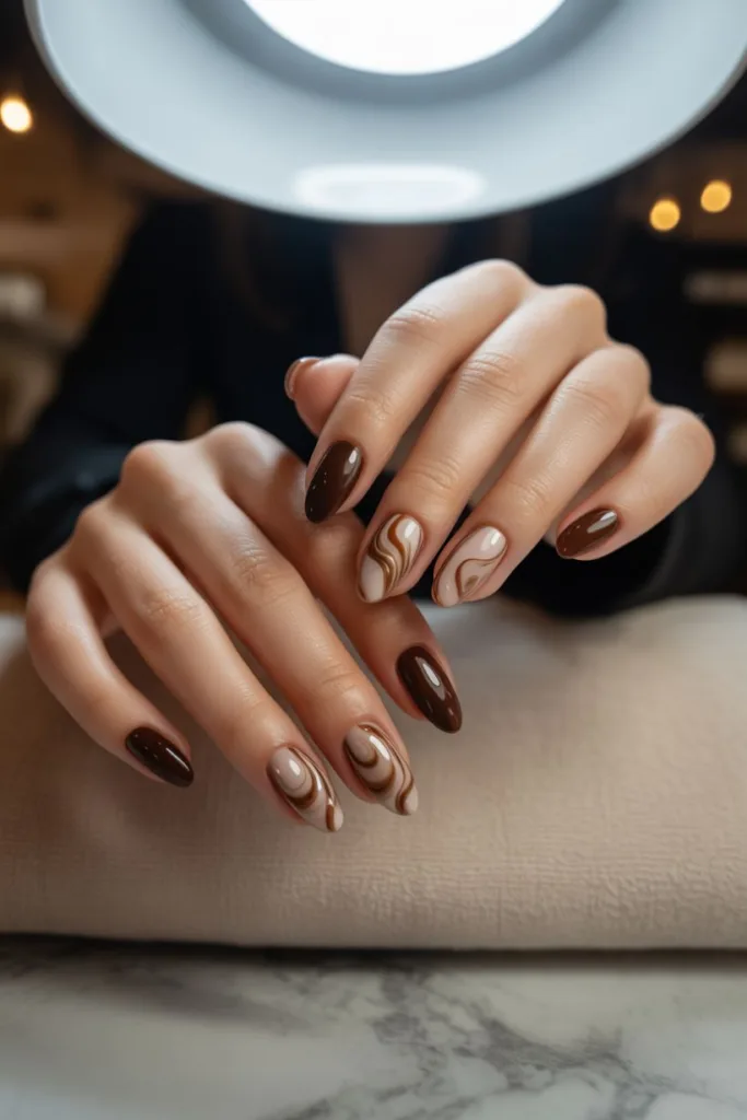 brown nails